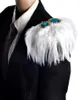 Acessórios de blazer masculinos feitos à mão/epaulette de cristal de penas de avestruz/ombro de epaulet/traje de performance de host atacado