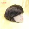 Fastion Men's wigs 7x9inch mono lace Men's toupee 100% human hair replacement Indian hair toupee Wig#1B Color no shedding no tangle For men