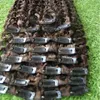 #4 Dark Brown Kinky curly clip in hair extensions 9pcs african american clip in human hair extensions 100g afro kinky curly clip ins