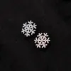 Edell 2017 Nowy Wysokiej Jakości 100% S925 Sterling Silver Stud Kolczyki Europejski Styl Biżuteria Snowflake Kolczyki z CZ Fit Women Prezent 6026