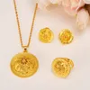 Habesha Peak Jewelry Set N B E Mariage de mariée éthiopien 14K Boucles d'oreilles en or massif jaune en or 3455632
