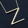 Damesmode Zijdelings Gepersonaliseerde A-Z Letter Naam Initial Gold Verzilverd Roestvrijstalen ketting Hanger voor vrouwen Beste geschenk