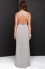 Grey Color Bridesmaid Dresses Long 2022 Lace Top Jewel Neck Chiffon A-Line Formal Dresses Modest Maid Of Honor Dress
