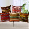 Folk Style Bohemia Cushion Cover Sofa Decorative Throw Pillowcase Fundas Cojines Vintage Linen Cotton Stripes Pillow Cover