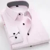 Wholesale- Plus Size 4XL 5XL 6XL 7XL 8XL Men Dress Shirts Long Sleeve Solid White Color Man Business Formal Work Shirts Male Casual Tops