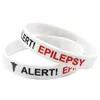 100PCs Epilepsy Silicone Gummi Armband Bläckfylld Logo Bär det här meddelandet som en påminnelse i det dagliga livet