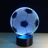 Nattljus Cirkel Sport Fotboll Fotboll 3D Optisk Illusionlampa 7 Färger Ändra Touch-knapp och 15 Knappar Fjärrkontroll LED-bordsdisk