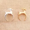Nette Bambi Rotwild-Ringe, justierbare Tier 3D Ringe Matt Gold Silber Farbe Frauen Kinder beste Weihnachtsgeschenke