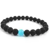 Fashion Unisex 8mm Natural Lava Stone Beaded Strands Bracelets Lucky Jewelry For Women Men Yoga Charm