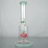 glass perc bong straight tube bong waterpipe 11'' red apple inner color accent on mouthpiece glass bubbler water pipe