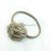 30-34cm New Arrival 30pcs set Newborn skinny soft nude nylon headband crystal rhinstone chiffon flower baby girl Hair Accessories