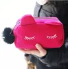 Mignon Portable dessin animé chat mallette de rangement voyage maquillage flanelle pochette sac cosmétique Style coréen et japonais