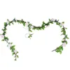 Partihandel-Lovely Pet Free Shipping Artificial Rose Flower Green Leaf Vine Garland Home Wall Party Wedding Present Jun16