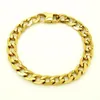 100% Stainless Steel Bracelet Men Retro Jewelry 18K Gold Chain T and CO Curb Cuban 6/8/12 mm Width 8" Inches Waterproof