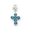 24 pcs/lot cristal croix forme glisser collier pendentif multicolore strass breloque pour bricolage livraison gratuite