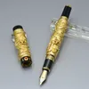 Luxe Jinhao Pen voor Golden Double Dragon Embosscing Classic Fountain Pen met Business Office Supplies Writing Smooth Merk Inkt Pen Geschenken