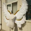 Décoration de fête de haute qualité, grandes ailes d'ange blanches faites à la main, ailes de diable pour adultes, spectacle sur scène, accessoires de tournage de mariage