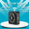 WiFi Mini IP Camera P2P Night Vision HD 720P Mini DV DVR Sorveglianza wireless Sorveglianza Wearable Fodera Supporto per fotocamera corporeo da 150 gradi Lente grandangolare