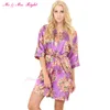 All'ingrosso- Sig. Mrs Right Right Satin Floral Wedding Robe Sexy Bridal Nightgown Bride Kimono Pajamas Party Gift Hilk Aokrobe SD1