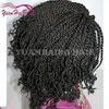 Hot Selling 1B Naturlig Svart Färg Kort Afro Kinky Twist Tips Syntetiska flätade peruker Afrika Amerikaner