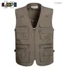 Wholesale- Mens Oversized XL-5XL Outwear Sleeveless Vests Multipockets Photography Waistcoats For Male