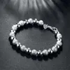 Yhamni Nya Charm Bangles för kvinnor Mode 100% 925 Sterling Silve European Beads Women Armband Smycken SPCH084