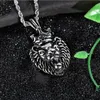 Moda Mężczyzna Silver Titanium Ze Stali Nierdzewnej Lion Head Wisiorek Naszyjnik Chokers Punk Rock Męska Biżuteria Akcesoria