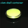 Test d'échantillon 6 Ml Clam Shell Forme Silicone Conteneur Bocaux Dab Box Réutilisable Pour Concentré De Cire Ego Cigarette Électronique Multi Couleur