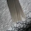 Silver gray hair extensions Tape in hair extensions Straight 100g 40pcs grey virgin hair skin weft tape