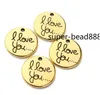 100 STÜCK Antik Silber/Gold Runde Charms I Love You Charms Anhänger zur Schmuckherstellung 20mm