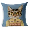 Funda de cojín de gatos Adorable de dibujos animados, funda de almohada decorativa, funda de almohada de lino para coche, sofá, silla, Almofada Cojines