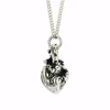 Minúsculo colar de coração anatômico 3D em aço inoxidável prata polido maxi colares de corrente longa joias para mulheres NL25846