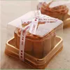 100pcs50sets 6 8 6 8 4 cm Mini Maat Doorzichtige Plastic Taartdozen Muffin Container Voedsel Geschenkverpakkingen Bruiloft Supplies278n