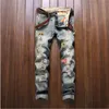 Wholesale-2016 Mens Ripped Jeans Distressed Hole Patchwork Slim fit Jeans Washed Straight Denim Pants P3092