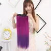 1pcs Ombre Clip Synthetic Hair Extension Long Straight Kanekalon One Piece Clip In Hair Extensions 5 Clips 24 inch 115g 6780588