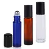 10ml Amber Blue Clear Glass Essential Oil Roller Bottles Useful for Aromatherapy Perfume And Lip Balms Glass Roll on Bottles BY DHL Free