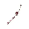 Gratis frakt Hot New Jeweled Belly Button Rings Surgical Steel 5 olika färger CZ Navel Rings HJ102