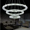 Moderne K9 LED Kristall Kronleuchter Lampe Kreis Ringe Kristalle Pendelleuchte für Wohnzimmer, Esszimmer, Schlafzimmer