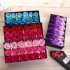 18 PZ Rose Saponi Fiore Imballato Forniture di nozze Regali Articoli per feste Bomboniere Sapone Sapone profumato Accessori da bagno Regalo di San Valentino