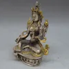 Bouddhisme tibétain argent cuivre doré vert Tara kwan-yin bodhisattva statue de bouddha