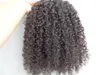 brasilianska mänskliga jungfruliga hårförlängningar 9 stycken klipp i hår kinky lockigt hårstil mörkbrun naturlig svart färg1651540