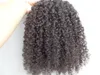 Brasilianska mänskliga Virgin Hair Extensions 9 stycken Klipp i hår Kinky Curly Hair Style Mörkbrun Naturlig Svart Färg