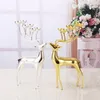 Lyxiga Spotted Deer Candle Holders Rostfritt Stål Stearinljushållare Ljusstake Bröllopskandelabra dekoration med gratis ljus