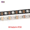 DC5V ayrı ayrı adreslenebilir ws2812b led şerit açık beyaz / siyah PCB 30/60/144 piksel, akıllı RGB 2812 led bant şerit su geçirmez IP67 / IP20