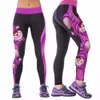 2017 Sexy Womens YOGA Workout Gym Impresión Digital Pantalones Deportivos Fitness Stretch Pantalón Venta Caliente