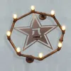 Octangle Metal Tube 3D Star Bar Counter Wall Light Rust Metal Pentacle American Country Rustic Balcony Industrial Style Restaurant Wall Lamp