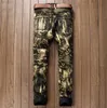 Męskie motocykliny dżinsowe spodnie Hi-street Slim Fit Painted Joggers Mężczyzna proste plisowane dżinsy moto Pants311Q