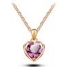 High quality Austrian crystal necklace heart language pendant female alloy ornaments WFN095 (with chain) mix order 20 pieces a lot