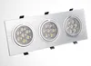 21W conduziu a luz do ceilling, downlight conduzido dimmable, poder superior, retangular, ângulo ajustável, três luzes, garantia 2 anos, SMDL-5-112