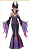 Deluxe Cosplay Purple Sukienka Dark Witch Outfits Dorosłych Kobiet Halloween Kostium z Kołnierzem Stand-Up and Hearwear